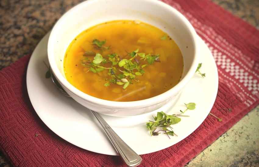 Red Lentil Soup with Spicy Microgreens Recipe