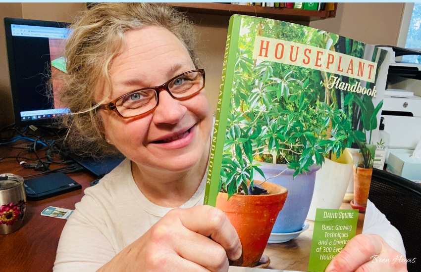 Bren and houseplant handbook in office