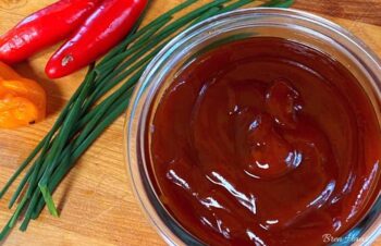 BBQ sauce and fresh peppers