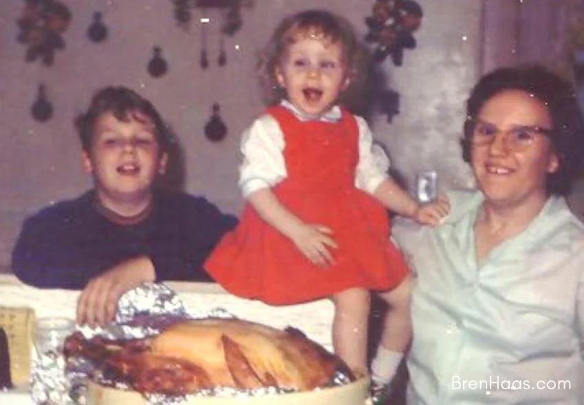 Little Bren with Mom and Turkey