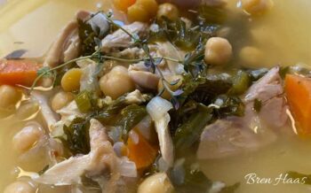 Onion, Chickpea, Kale and Chicken Soup Recipe