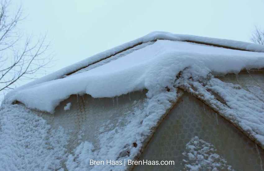 Heavy Snow on Dome in Winter