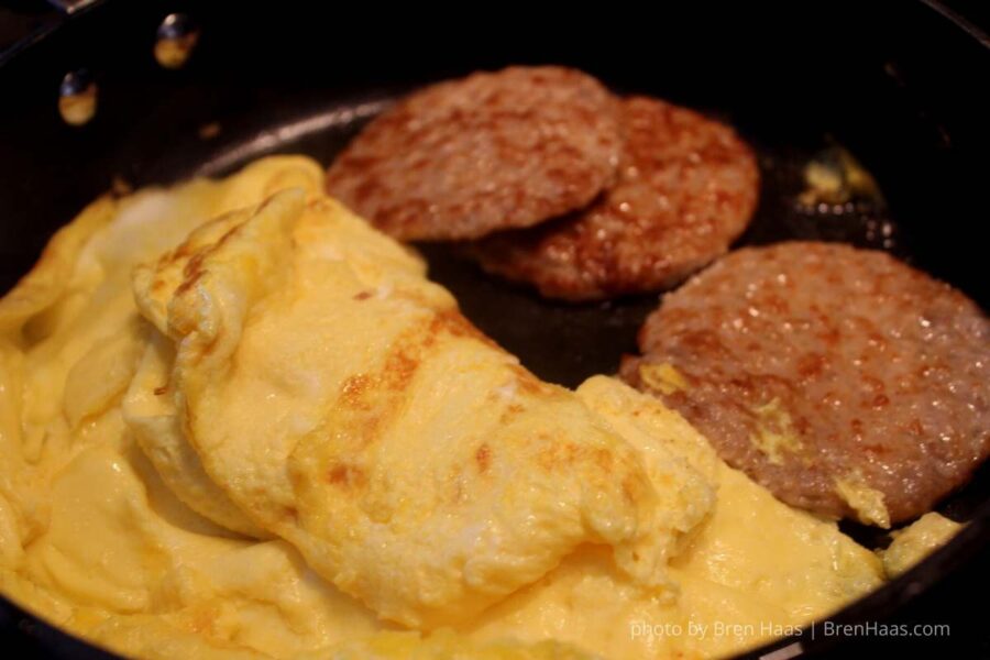 Egg and Sausage in Skillet