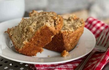 zucchini bread slice on plate for breakfast