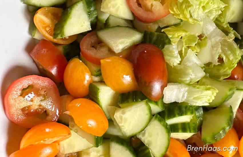 chopped veggies for salad