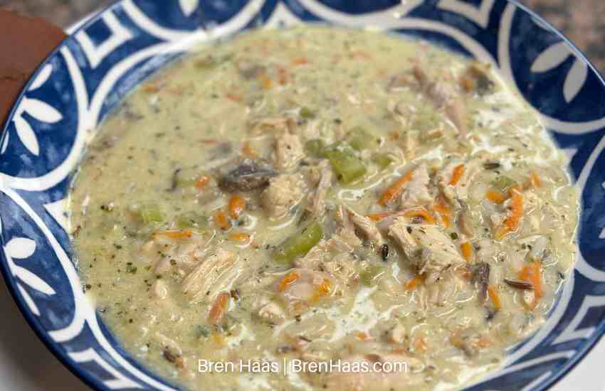 Left over turkey and wild rice soup